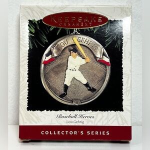 1995 Hallmark Keepsake Baseball Heroes LOU GEHRIG YANKEES Christmas Ornament